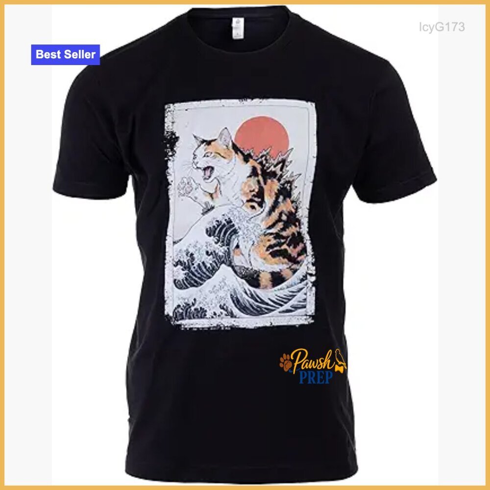Unisex Cat Lover T-Shirt, Catzilla Graphic Tee, Cotton Blend